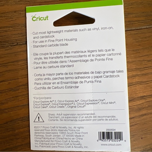 Cricut Fine Point Blade NIB - Picture 2 of 2